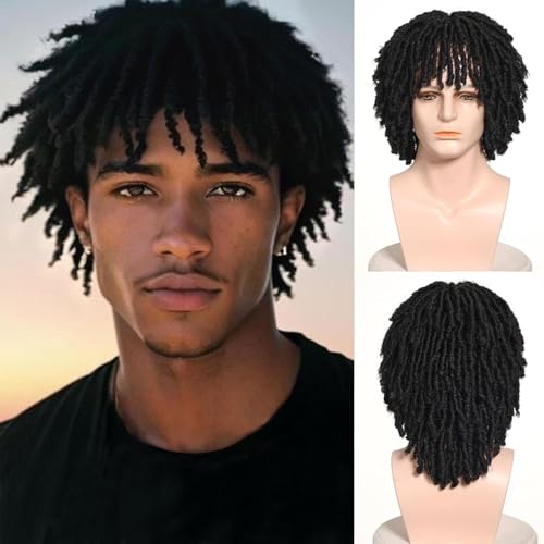 Looxey Short Dreadlocks Wig for Man Crochet Twist...