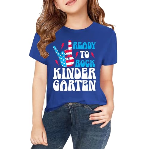 Retro Back to School T Shirts for Boys Girls Kids Letter Print First Day of Preschool Kindergarten School Tops