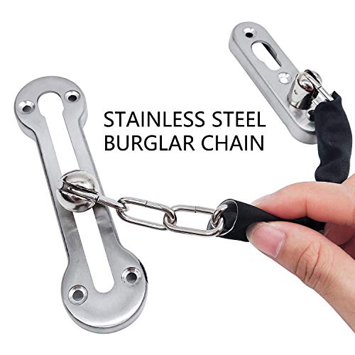 Türkette Edelstahl-Haustür-Sicherheitskette, Ochleistungs-Sicherheitstürverriegelungen Mit 304 Schrauben, Geeignet Für Alle Arten Von Innentüren (Kettenlänge: 160 Mm)