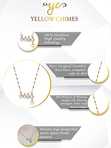 Image of Yellow Chimes Necklace for Women and Girls Love Pendant for Women | Valentines Special Love Heart Chain Pendant | Birthday Gift for Women Anniversary Gift for Wife Valentine Gift for Girls