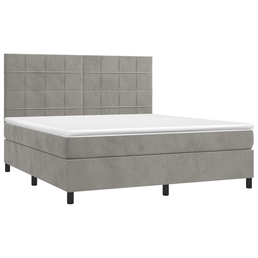 Samt verstellbares Kopfteil 160x200 cm Grau