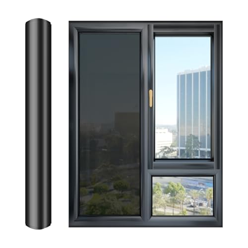 Window Glass Privacy Film - 1 Way Window Privacy Film - Heat Control Sun Blocking Anti UV Tint Reflective Self Adhesive Sticker for Glass Covering See out Not in House Kitchen Door