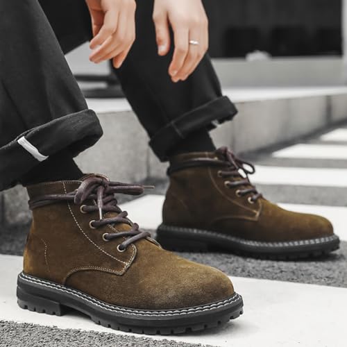 Versatile Men's Classic Durable Work Motorcycle Footwear Fashionable Round Toe Boots Mens Slip on Boots Winter3