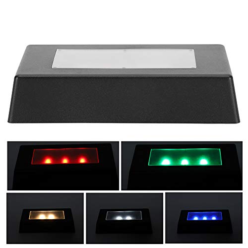 Sonew 7 Farben LED Light Base Rechteck LED Leuchtsockel Nachtlicht Farbwechsel Lichtständer für Kristallkugel Transparent Handwerk Ornamente LED Licht Sockel für Kristall Glas