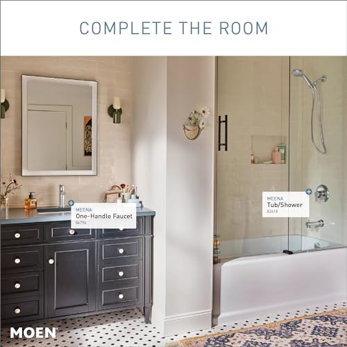 Moen Meena Chrome Single Handle Modern Bathtub and Shower Faucet with Handshower, Lever Handle, Tub Spout and Valve Included, 82618 by Moen - Image 5