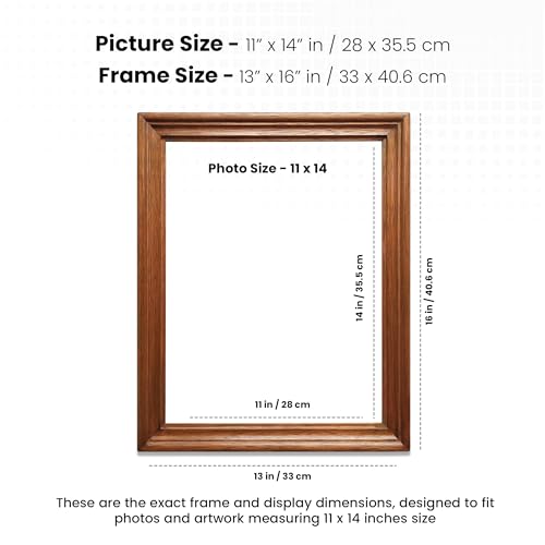 Image of Handmade Walnut Wooden Rectangular Photo Frame,11 X 14 inch Display for Artworks,Pictures and Photos of Your Loved Ones,Best for Home,Office,Wall Decor,Living Room,Bedroom,Warm Walnut