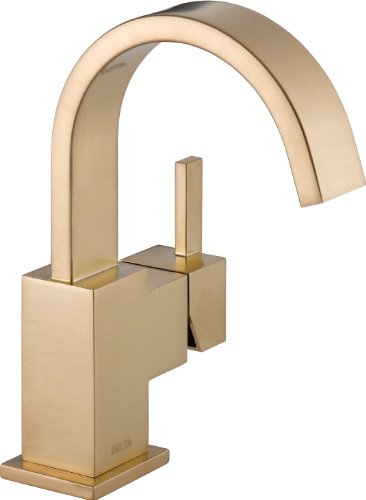 80% Off Discount Delta Faucet Vero Single Hole Bathroom Faucet, Gold Bathroom Faucet, Single Handle Bathroom Faucet, Metal Drain Assembly, Champagne Bronze 553LF-CZ