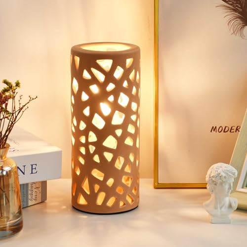 Lampwell Nave Small Modern Terracotta Ceramic Table Lamp, Kids Night