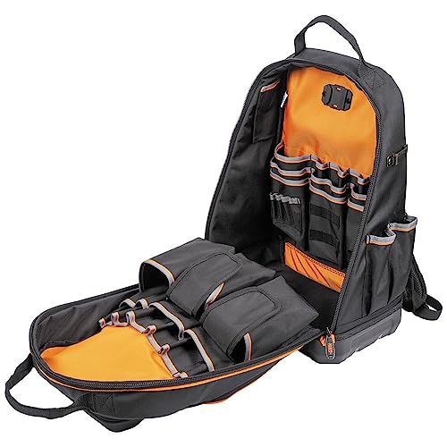 Klein Tools 62800BP Backpack Tool Bag, Tradesman Pro Extra-Large 40-Pocket Electrician Jobsite Backpack with Molded Bottom, Charging Port by KLEIN TOOLS - Image 8