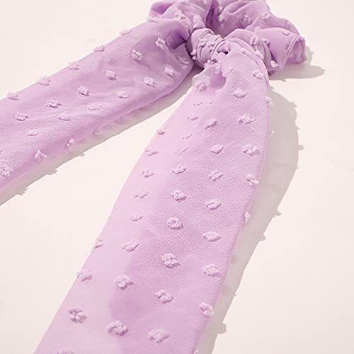 Long Hair Scarf Scrunchies Satin Silk Hair Ribbon Bow Scrunchies For Women Girls, Black Bowknot Hair Ties Bands 6Pcs Elastics Ponytail Holder (6 Pcs Donut Hair Ties) #TOP2