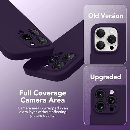 Image of Magnetic for iPhone 15 Pro Max Case, Compatible with MagSafe, [Full Camera Protection][Screen Protector] Silicone Shockproof Protective Phone Case for iPhone 15 Pro Max 6.7 inch, Deep Purple
