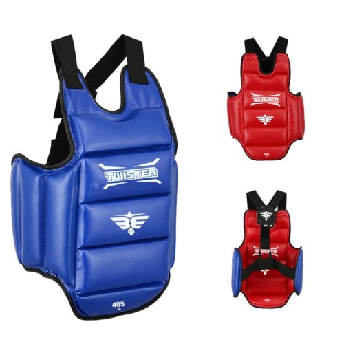 Karate Taekwondo Boxing Muay Thai MMA ChestGuard | Reversible Chest Protector | Martial Arts Upper Body Ribs Protection Pad (Medium)