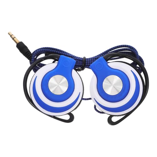 Hemobllo ÉCouteurs Filaire 3.5mm avec Crochet d'oreille, Casque StéRéO avec Microphone pour Mp3, Ordinateur, Tablette, Smartphone, Confortable Et Durable, Bleu