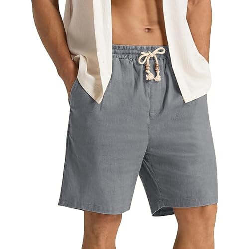 Shorts de lino casual para hombre talla XX-Large miniatura 3