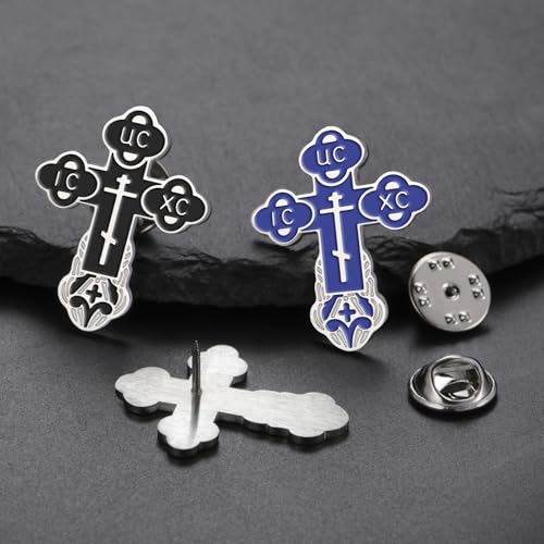 Image of TEAMER Cross Brooch Lapel Pin For Men Russian Orthodox Crucifix Eastern Church Cross Tie Pins Religious Christian Prayer Jewelry