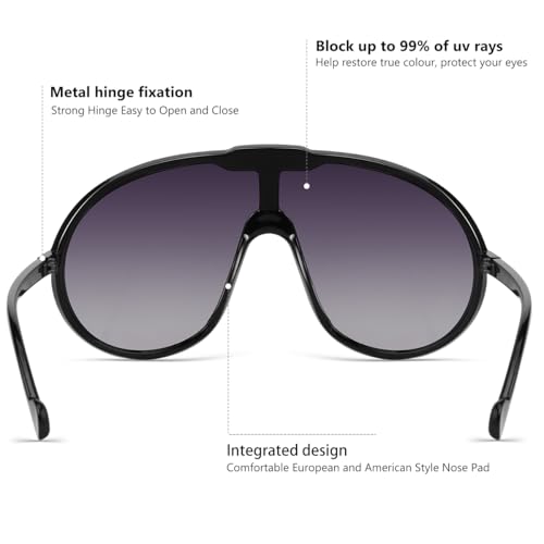 GFUIARA Trendy Oversized Sunglasses for Women Men Fashion Shield Aviator Sun Glasses UV400 Protection Goggles by GFUIARA - Used condition - Image 6