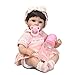 HIJIN Enfant en Bas Âge Réel Fille Poupée Lifelike Poupée Nouveau-Né, 42Cm Réincarné Nuisettes, en Vinyle Souple en Silicone Nuisettes, Main Garçons Bébés Filles Cadeau De Noël