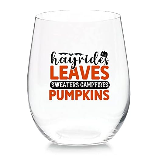 Hayrides löv tröjor lägereldar pumpor 44 ml vinglas halloween höst höst pumpa nyhet kväll vinglas mugg presentidéer för jul tacksägelsedagen fars dag vän Mo