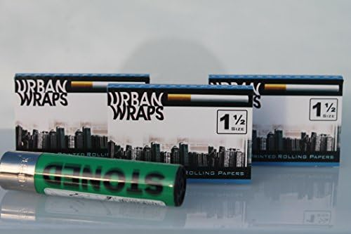 Urban Wraps Rolling Papers # 64-3 Packs with Clipper Stoned Lighter