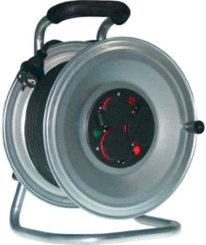 HEDI K2S50UTF Stahlblech-Kabeltrommel Professional – 50 M, Für Außen, Silber – NEU