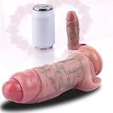 Realistic Hollow Penis Sleeve Enlargement Thick Soft Silicone Cock Ring Sleeve 6-4.5 Inch Penis Enlarger Sheath Can Choose Girth Enhancer Sleeve for Men Penile Extender Adult Couples Sex Toys (C816)
