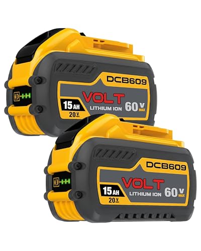 VoltBattNex 60V Battery 15Ah 60V Replacement Batteries 60 Volt DCB606 DCB609 DCB612 20V 60V Compatible with Dewalt Battery Power Tools (15Ah-2Pack)