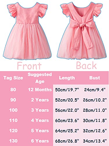 Lyxiof Toddler Baby Girl Tutu Tulle Dress Cotton Linen Ruffle Back Bowknot Princess Party Dresses Grey Blue 80Cm #TOP6