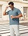 TBMPOY Mens Casual Knit Polo with Pocket Textured Shirts Short Sleeve Classic Summer Vacation Blue XL