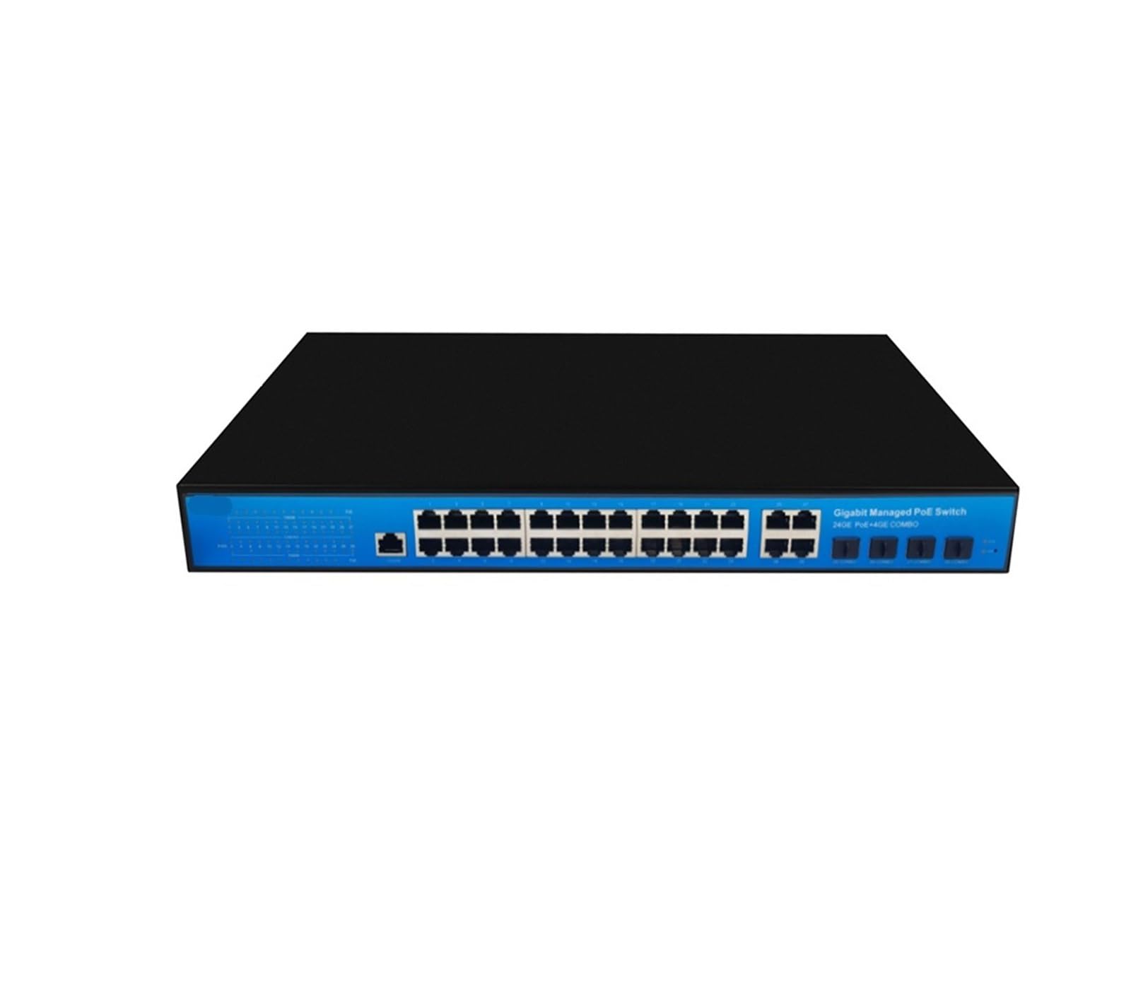 Gigabit L2+ zarządzany przełącznik POE 24 * 10/100/1000M Base-T RJ45 port 4 * 1G/2,5G/10G SFP+ gniazdo światłowodowe obsługuje QOS/DHCP/VLAN (kolor: EW-S2924GM-AP)