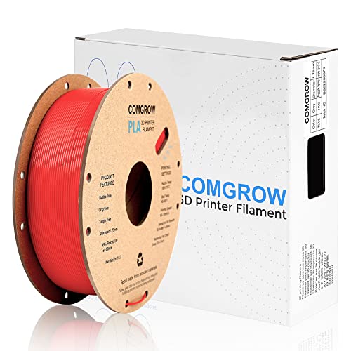 Comgrow Ender PLA Filament 1.75 mm 3D Printer Filament PLA for 3D Printer 1 kg Spool (2.2 lbs), Dimensional Accuracy of +/- 0.02 mm PLA Red