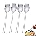 Cuchara de ensalada,4 Piezas 2 en 1 Multifunción Spork (cuchara y tenedor),Cuchara de ensalada Acero Inoxidable 304 para El Uso Doméstico Diario Apto para Helados ensaladas Postres Pasteles