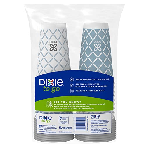Dixie 16495 To Go Large Paper Coffee Cups With Lids, 16 Oz, 108 Count, Disposable Cups thumb #8