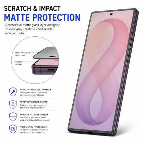 Image of FIRST MART Matte Anti-Glare Tempered Glass for Samsung Galaxy Z Fold 8 ultra With Installation Kit | Military-Grade Gaming Screen Protector & Cable Guard | Edge to Edge Coverage | Black