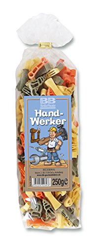Bull & Bear bunte Werkzeug Nudeln 250g, Motivnudeln aus Hartweizengrieß, handgefertigt in deutscher Manufaktur, Pasta Geschenk