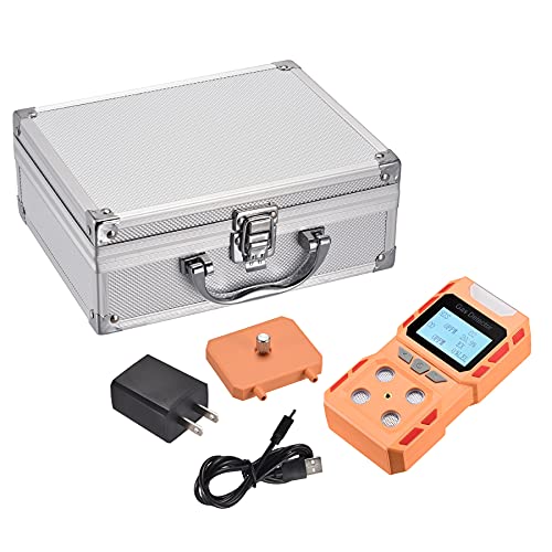 Imeistek Portable 4 Gas Detector, Air Quality Gas Meter Monitor With Large Digital Lcd Display, Rechargeable Battery Operated Gas Test Analyzer With Voice Light And Vibration Alarm Mode (Orange) #TOP6