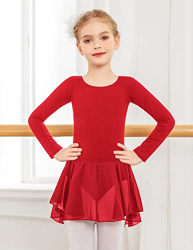 Image of Arshiner Kids Girls Classic Long Sleeve Leotard Dance Ballet Dress