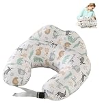 TOPCHANCES Cuscino Per Allattamento,Cuscino Gravidanza Multiuso Con Rivestimento In Cotone100% Cuscino Per Per L'allattamento Al Seno A Forma Di U,Cuscino Neonato Lavabile(Animal World)