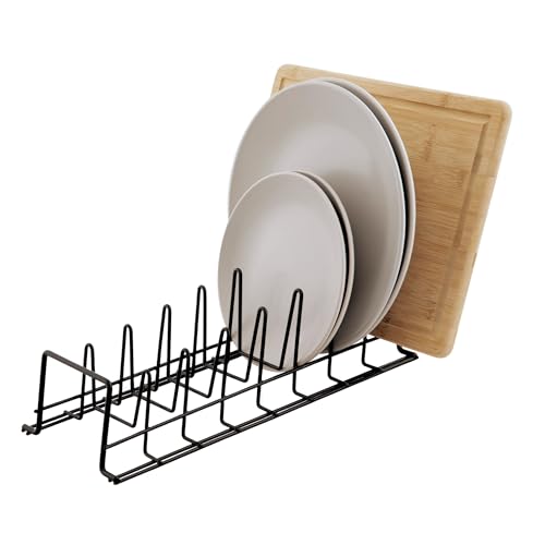 simplywire – Plate/Baking Tray/Pan Lid Rack – Kitchen Cupboard Storage Organiser - Black