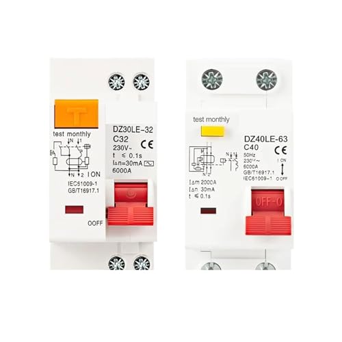 Disjoncteur différentiel 230V 1P+N protection court-circuit surintensité tableau électrique