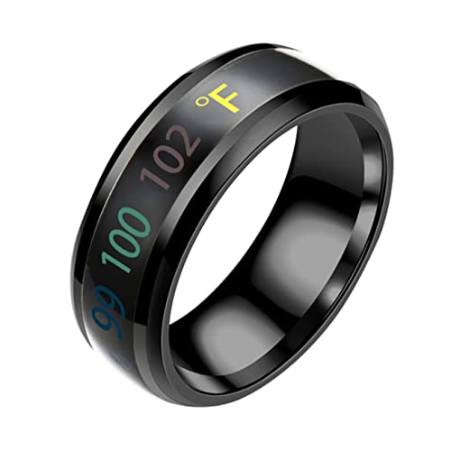 CLISPEED 1Pc Unisex Intelligent Temperature Display Couple Ring Simple Chic Design present for Friends Versatile Fashion Accessory Occasion