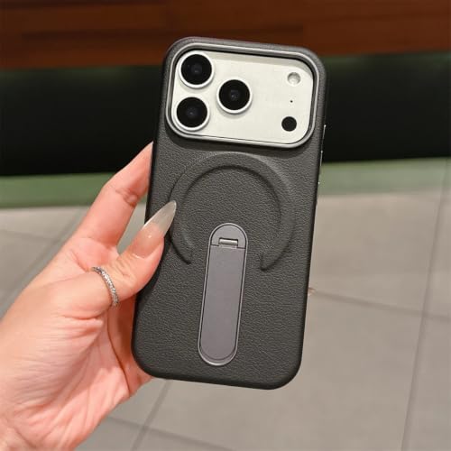Étui en cuir pour iPhone 14 Pro Max support magnétique idéal pour charge sans fil