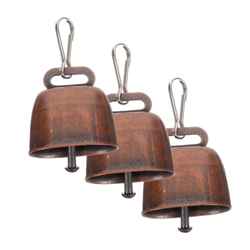 ADOCARN Campanelli Per Bestiame Da Pascolo in Metallo Vintage, Set Da 3 Campanacci Antifurto Ad Alto Volume Per Fattoria, Ornamenti a Campana Per Appendere Mucche e Pecore
