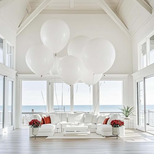 Image of 50 Pack White Balloons 24 Inch White Latex Party Balloon for Wedding, Birthday, Baby Shower and More