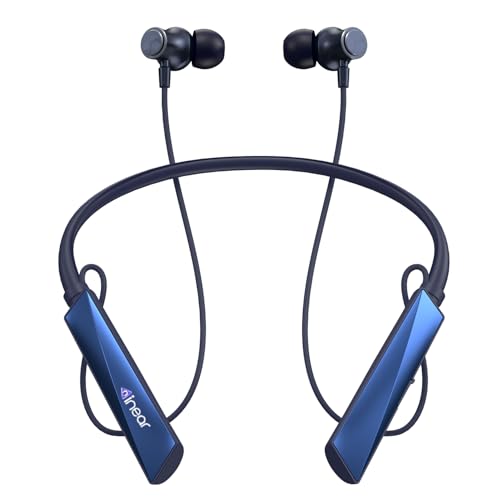 Image of inear DJ-M8 Bluetooth Neckband with 60H Playtime, Voice Changer, Magnetic On Off, Type-C Charging, Dual Pairing, ANC, Mic, HD Sound, IPX, for Gaming Running Gym Sports (Blue)