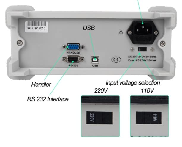 Table of Main Technical Indications for ET4401, ET4402, ET4410, ET4501, ET4502, ET4510 LCR meters