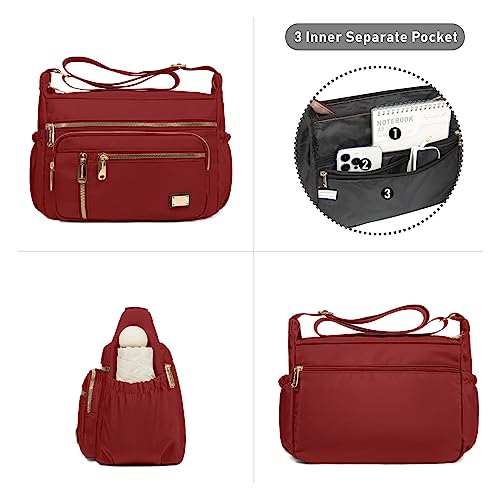Image of NPBAG Crossbody Bag for Women, Shoulder Purse Handbag Messenger Bag, Trendy Pocketbooks, Waterproof and Multi-Pockets
