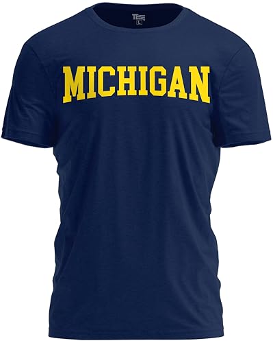 TeeStock Michigan T-Shirt – Bold Sport State Letters Tee for Fans and Game Days