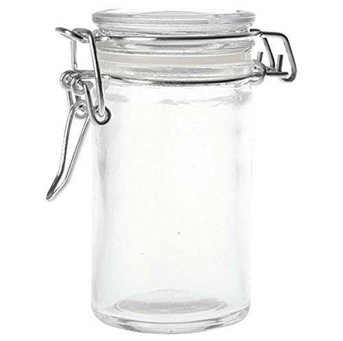 Petit bocal haut en verre transparent avec un joint blanc 6.5CL X12 - Conditionnement : 12 pièces