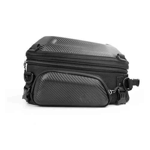 Sacoche arrière de moto 12L-18L extensible en carbone noir pour coffre de motocross