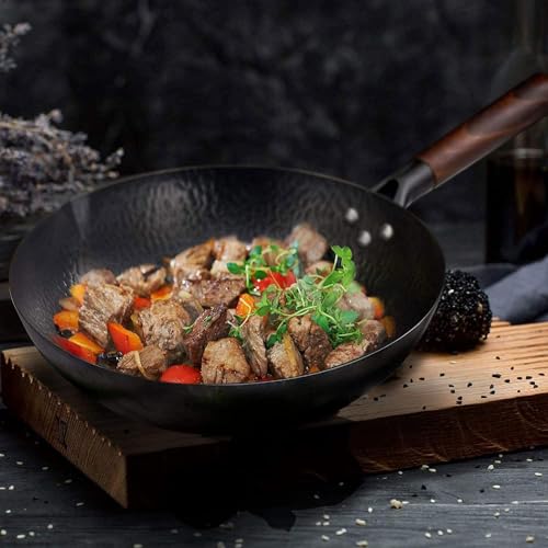 Wok de hierro fundido con tapa antiadherente 32 cm miniatura 5